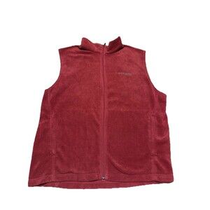 Mens Columbia PHG Full Zip Sleeveless Fleece Maroon Vest Outdoor Camo Sz XL